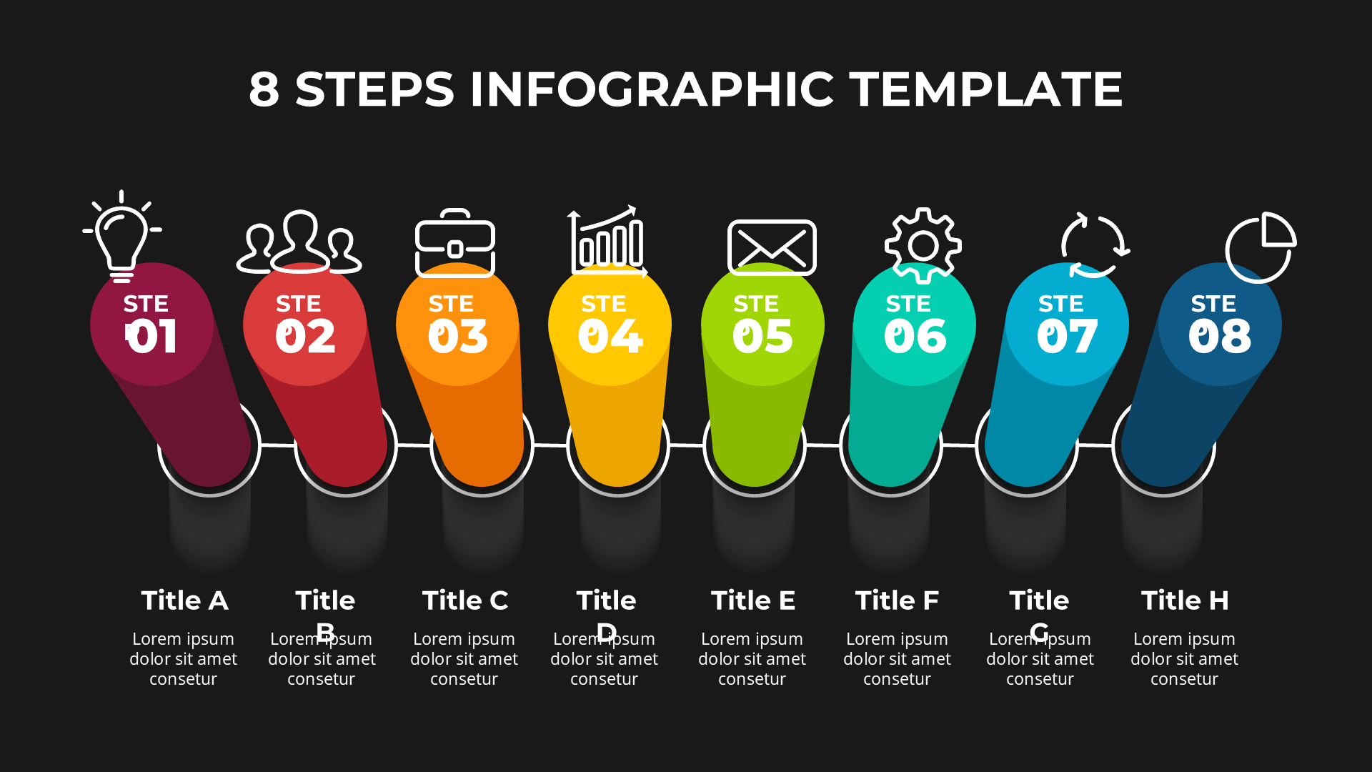 3D Infographics Dark slide 7